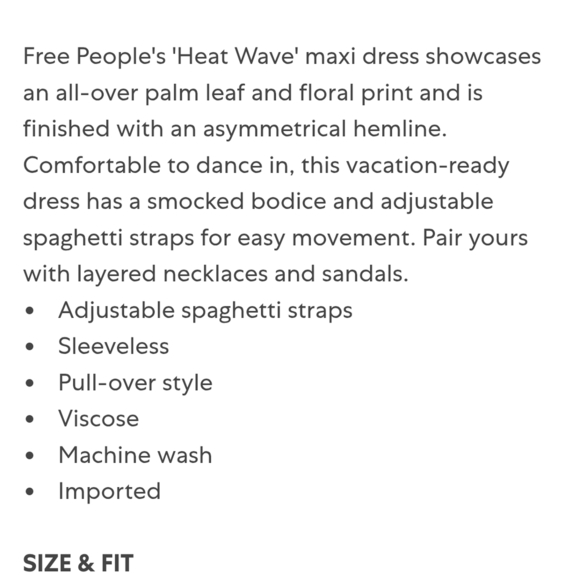 Free People Black and Blue Floral Maxi Dress HEAT WAVE FOLIAGE - SZ M - Picture 3 of 7